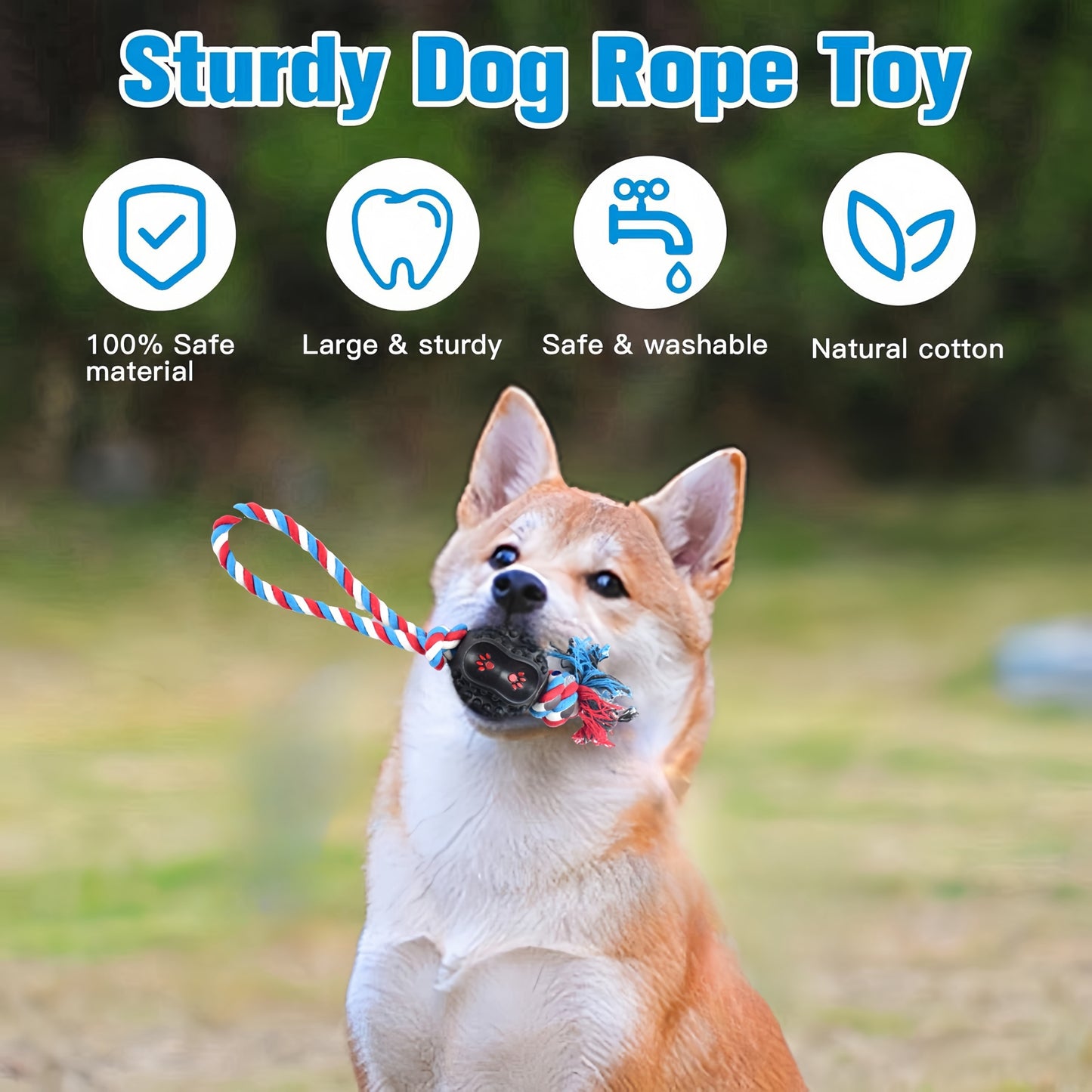 SAMFAT Dog Toy Rope Ball Toys Dog Cleaning Teeth Chew Toy Interactive Training Toy Dog Toy Ball with String