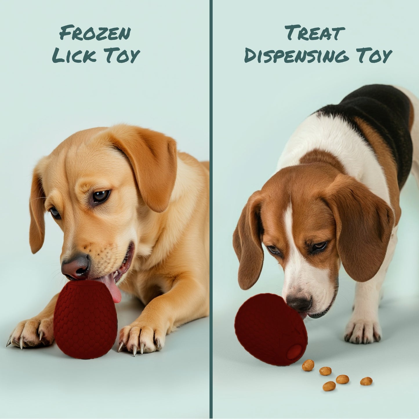 SAMFAT 2-in-1 Enrichment Chew Toy for Dogs - Frozen Treat Toy & Dispensing Dog Puzzles Toy, Fillable Rubber Interactive Toy, Keeps Dogs Busy, Reduces Anxiety, Safe & Easy to Clean