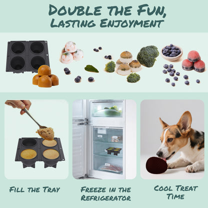 SAMFAT 2-in-1 Enrichment Chew Toy for Dogs - Frozen Treat Toy & Dispensing Dog Puzzles Toy, Fillable Rubber Interactive Toy, Keeps Dogs Busy, Reduces Anxiety, Safe & Easy to Clean