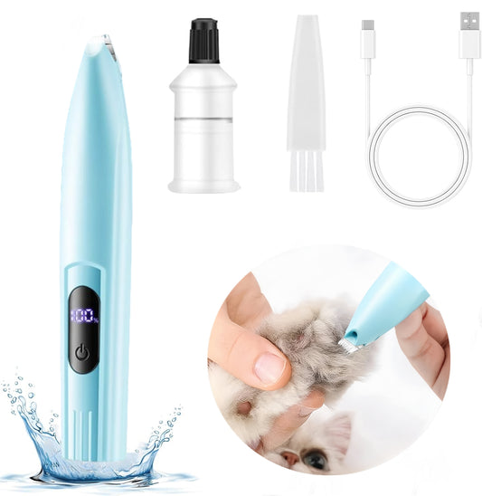 SAMFAT Pet Paw Clippers with LED Lights Rechargeable Pet Grooming Kit Paw Trimmer for Dog and Cat Face Paws Eyes Ears