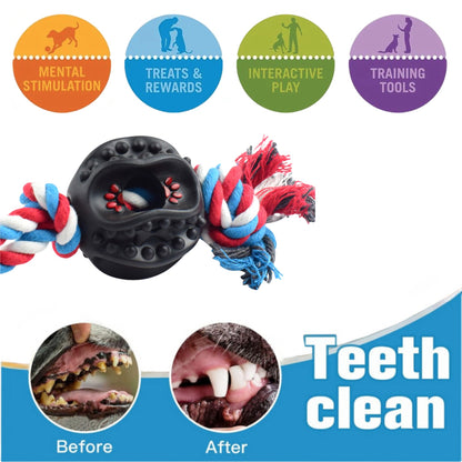SAMFAT Dog Toy Rope Ball Toys Dog Cleaning Teeth Chew Toy Interactive Training Toy Dog Toy Ball with String