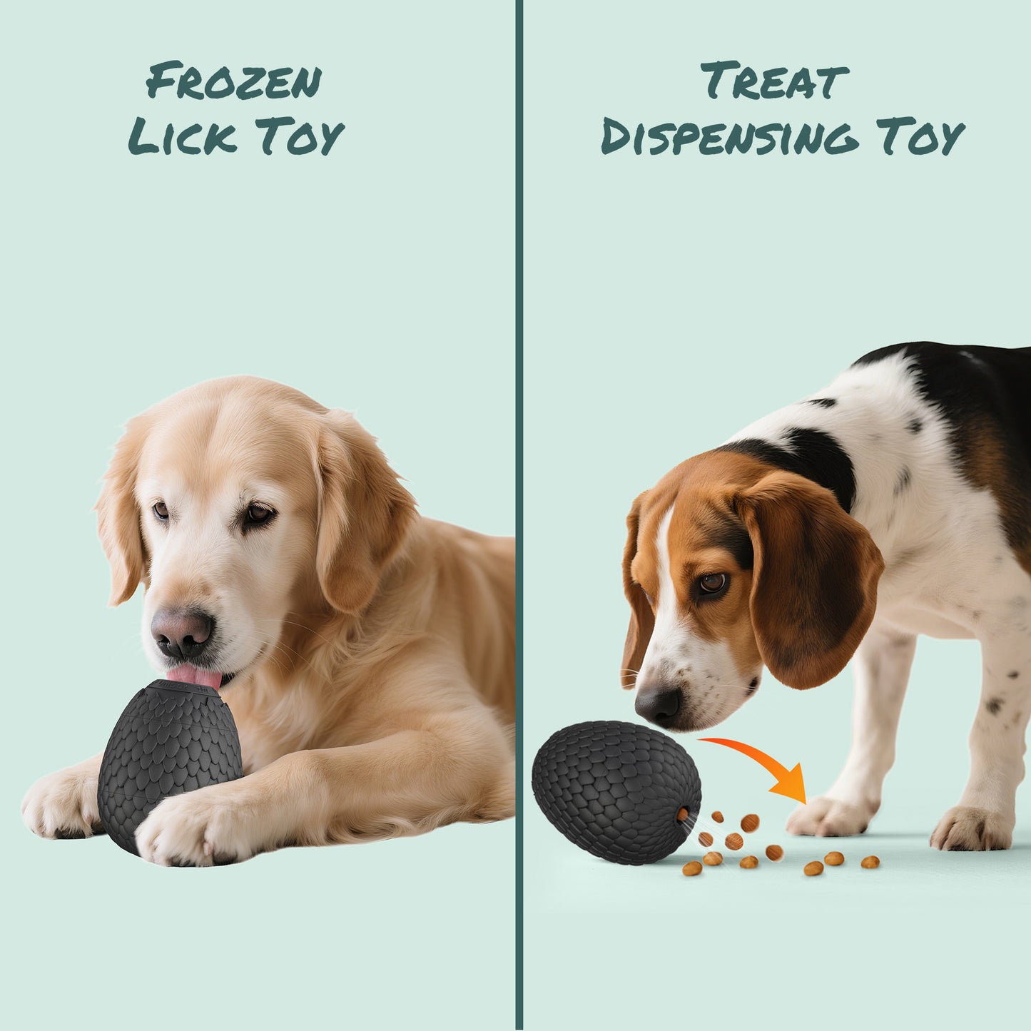SAMFAT 2-in-1 Enrichment Chew Toy for Dogs - Frozen Treat Toy & Dispensing Dog Puzzles Toy, Fillable Rubber Interactive Toy, Keeps Dogs Busy, Reduces Anxiety, Safe & Easy to Clean