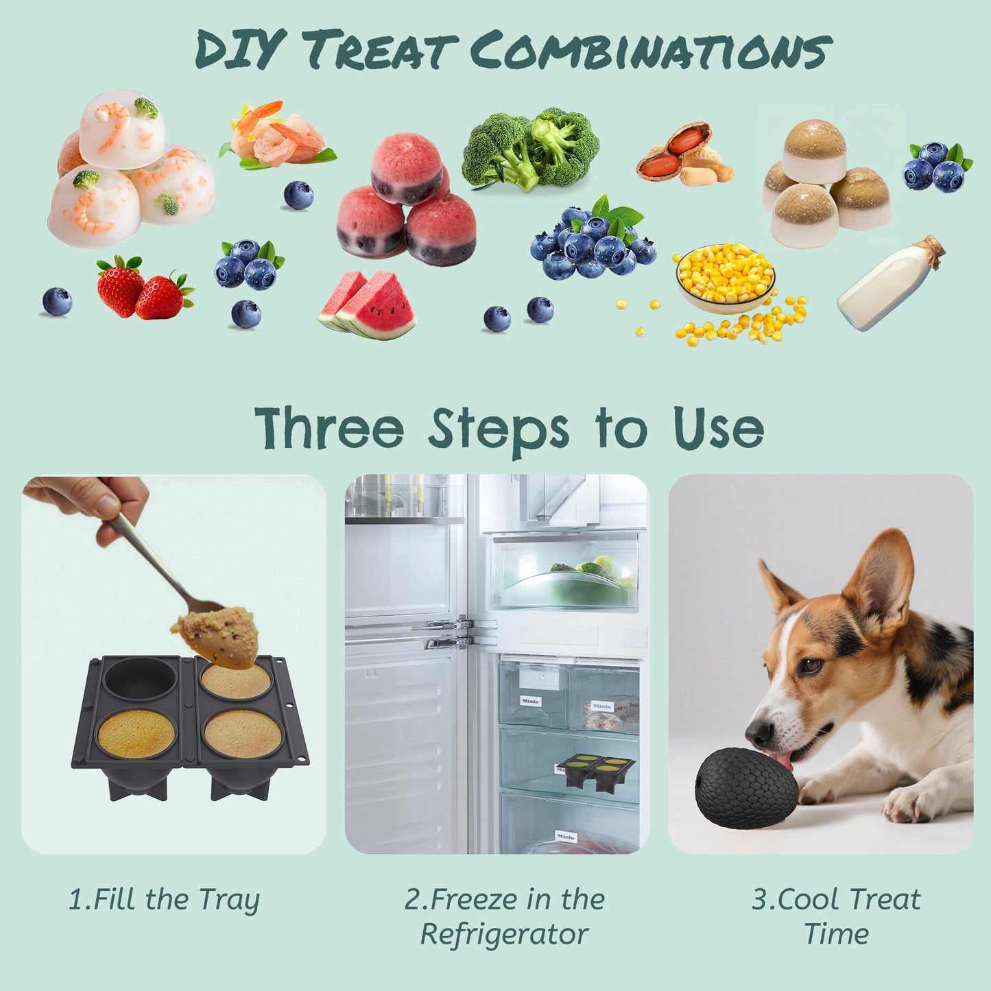 SAMFAT 2-in-1 Enrichment Chew Toy for Dogs - Frozen Treat Toy & Dispensing Dog Puzzles Toy, Fillable Rubber Interactive Toy, Keeps Dogs Busy, Reduces Anxiety, Safe & Easy to Clean