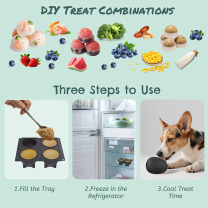 SAMFAT 2-in-1 Enrichment Chew Toy for Dogs - Frozen Treat Toy & Dispensing Dog Puzzles Toy, Fillable Rubber Interactive Toy, Keeps Dogs Busy, Reduces Anxiety, Safe & Easy to Clean